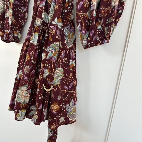 NWT Ulla Johnson Lula Mini Dress in Heliotrope Silk Floral High Neck Long Sleeve - Picture 12 of 13